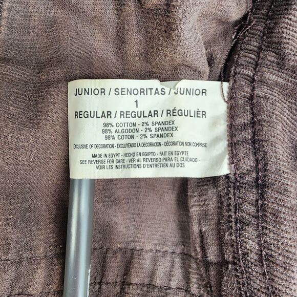 LEI Ashley Trouble Brown Corduroy Junior Girls Y2k Flare Regular 1 Small - Picture 6 of 6